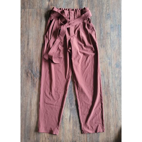 Athleta Pants - Athleta Skyline Pant II Mauve Women's Belted Wide-Leg Pants Size 2